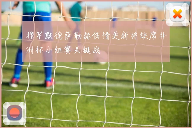 穆罕默德萨勒赫伤情更新将缺席非洲杯小组赛关键战